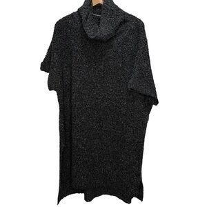 George Grey Knit Turtleneck Tunic Hi Low Hem Sweater Size 1X